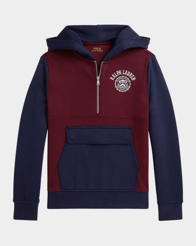 Boy's Double Tech Knit Long-Sleeve Hoodie, Size S-X